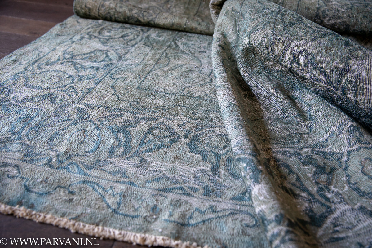 Specialist markt Correctie Vintage tapijt grijs groen groot | Parvani
